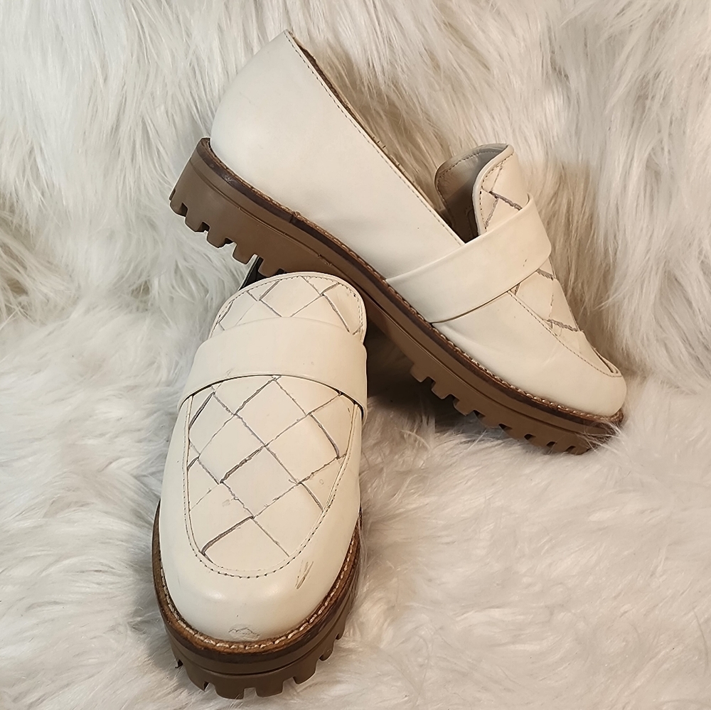 Dolce Vita Aubree Woven White Loafers
